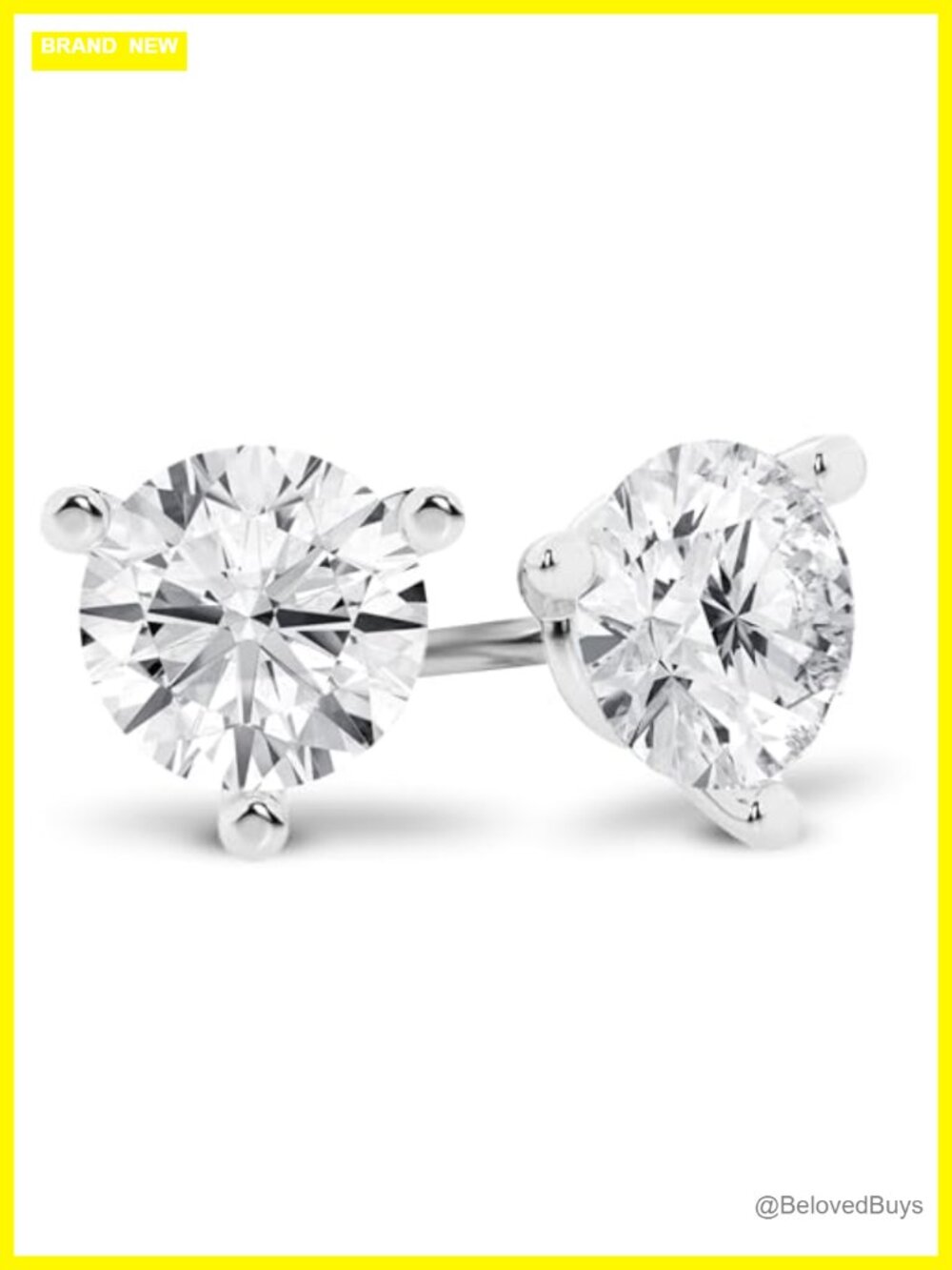 14K White Gold Lab Grown Diamond Stud Earrings 1.0 cttw Screw Back